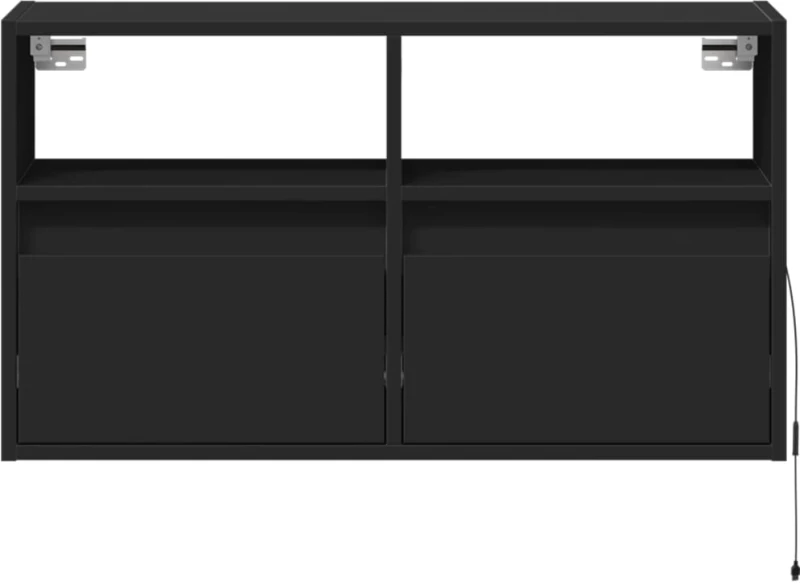 vidaXL Έπιπλο Τοίχου Τηλεόρασης με LED Μαύρο 80x31x45 εκ.