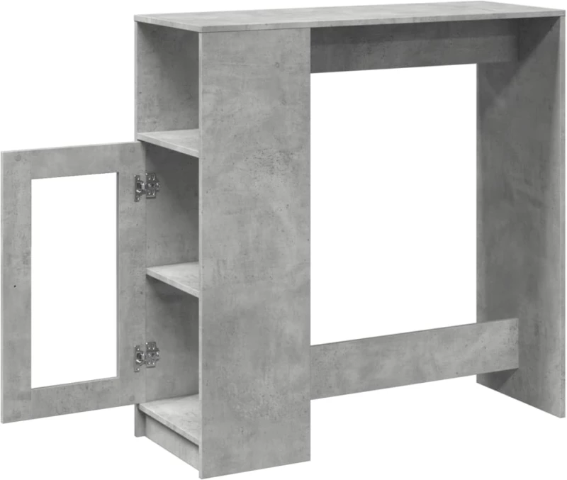 vidaXL Τραπέζι Μπαρ με Ράφια Γκρι Σκυρ. 101x40x103,5 εκ Επεξεργ. Ξύλο