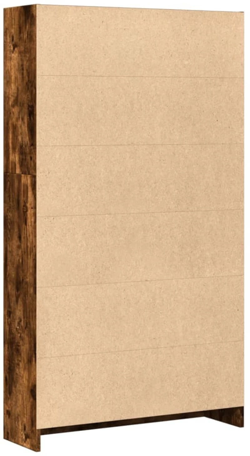 vidaXL Βιβλιοθήκη Καπνιστή Δρυς 80x24x143 εκ. από Επεξεργασμένο Ξύλο