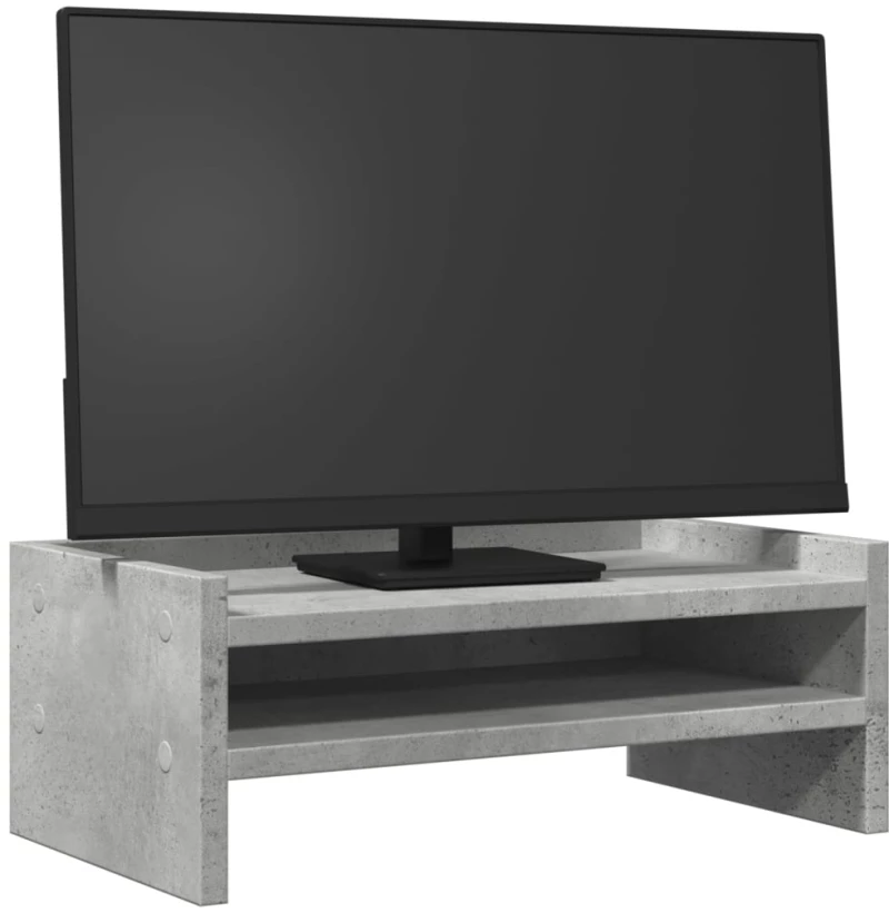 vidaXL Βάση Οθονών Γκρι του Σκυροδέματος 42x24x16 εκ. από Επεξ. Ξύλο