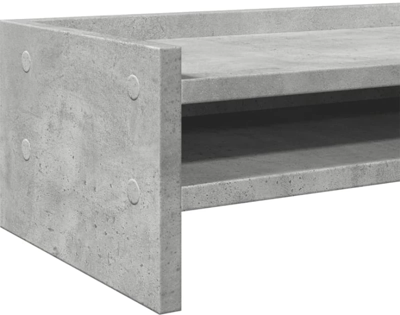 vidaXL Βάση Οθονών Γκρι του Σκυροδέματος 42x24x16 εκ. από Επεξ. Ξύλο
