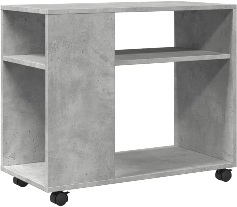 vidaXL Βοηθητικό Τραπέζι με Ρόδες Γκρι Σκυρ 70x35x60 εκ Επεξ. Ξύλο