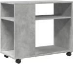 vidaXL Βοηθητικό Τραπέζι με Ρόδες Γκρι Σκυρ 70x35x60 εκ Επεξ. Ξύλο