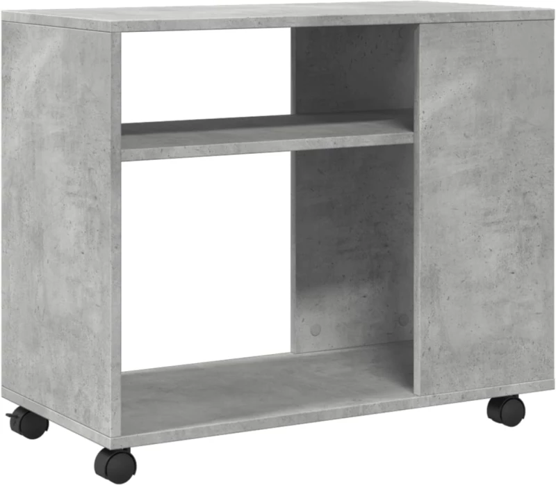 vidaXL Βοηθητικό Τραπέζι με Ρόδες Γκρι Σκυρ 70x35x60 εκ Επεξ. Ξύλο