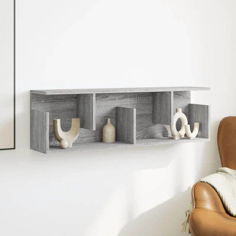 vidaXL Ντουλάπι Τοίχου Γκρι Sonoma 100x20x30 εκ από Επεξεργασμένο Ξύλο