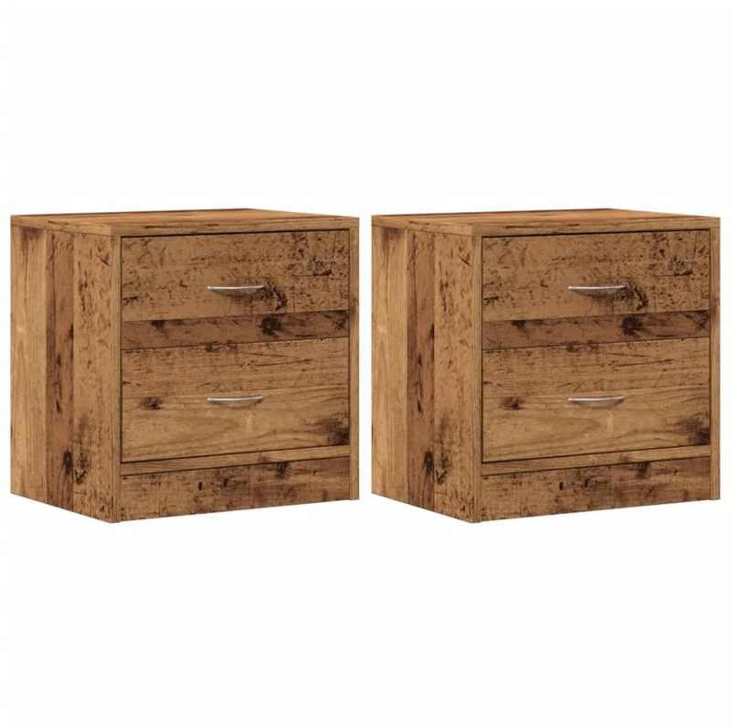 vidaXL Κομοδίνα 2 τεμ. Όψη Παλαιού Ξύλου 40x30x40 εκ. από Επεξ. Ξύλο