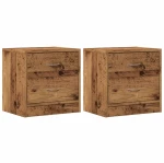 vidaXL Κομοδίνα 2 τεμ. Όψη Παλαιού Ξύλου 40x30x40 εκ. από Επεξ. Ξύλο