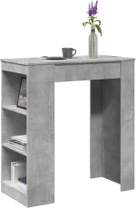 vidaXL Τραπέζι Μπαρ με Ράφια Γκρι Σκυρ. 95x47x103,5 εκ Επεξεργ. Ξύλο