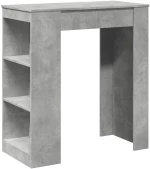 vidaXL Τραπέζι Μπαρ με Ράφια Γκρι Σκυρ. 95x47x103,5 εκ Επεξεργ. Ξύλο