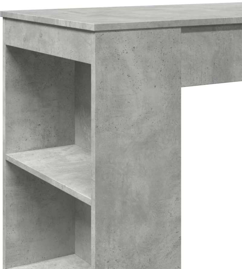 vidaXL Τραπέζι Μπαρ με Ράφια Γκρι Σκυρ. 95x47x103,5 εκ Επεξεργ. Ξύλο