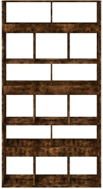 vidaXL Βιβλιοθήκη Καπνιστή Δρυς 100x33x187,5εκ. από Επεξεργασμένο Ξύλο