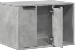 vidaXL Τουαλέτα Γάτας Περίφραξη Γκρι Σκυρ. 60x40x40εκ Επεξεργασμ. Ξύλο