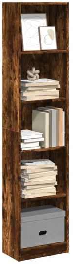 vidaXL Βιβλιοθήκη Καπνιστή Δρυς 40x24x176 εκ. από Επεξεργασμένο Ξύλο
