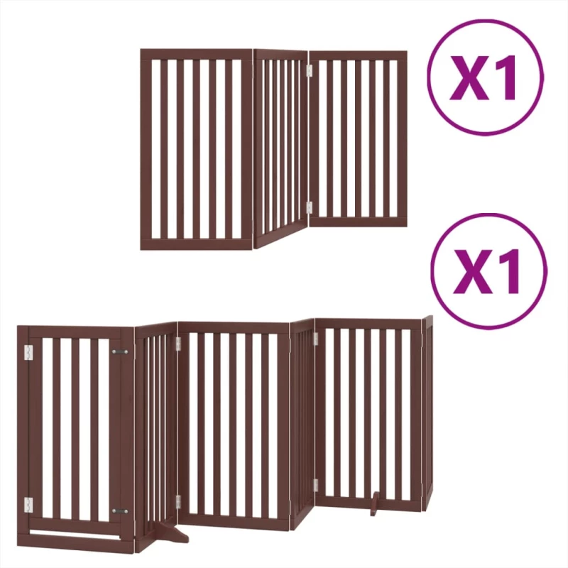 vidaXL Διαχωριστικό Σκύλων/Πόρτα Πτυσσόμενο 9 Πάνελ 450εκ. Ξύλο Λεύκας
