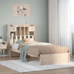 vidaXL Κρεβάτι Βιβλιοθήκη Χωρίς Στρώμα 75x190 εκ Μασίφ Ξύλο Πεύκο