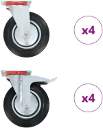 vidaXL Ρόδες Περιστρεφόμενες 8 τεμ. 200 χιλ.