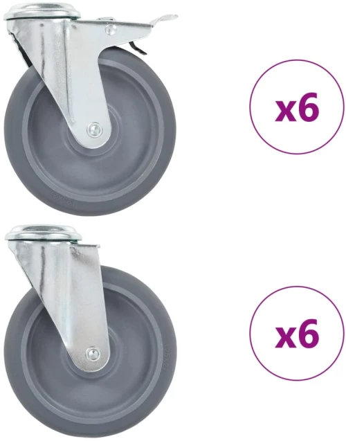 vidaXL Ρόδες Περιστρεφόμενες Βιδωτές 12 τεμ. 125 χιλ.