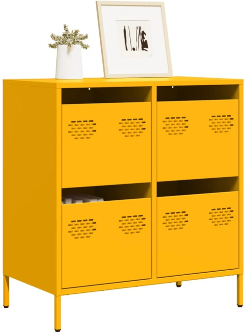 vidaXL Ντουλάπι Μουσταρδί 68x39x73,5 εκ. από Χάλυβα Ψυχρής Έλασης