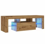 vidaXL Έπιπλο Τηλεόρασης με LED Αρτισιανή Δρυς 120x36,5x40εκ Επεξ.Ξύλο