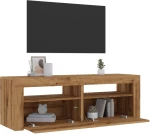 vidaXL Έπιπλο Τηλεόρασης με LED Αρτισιανή Δρυς 120x35x40 εκ Επεξ.Ξύλο