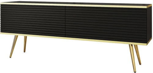 Έπιπλο τηλεόρασης ORO_MDF Ανθρακί + χρυσό 135x53x32cm