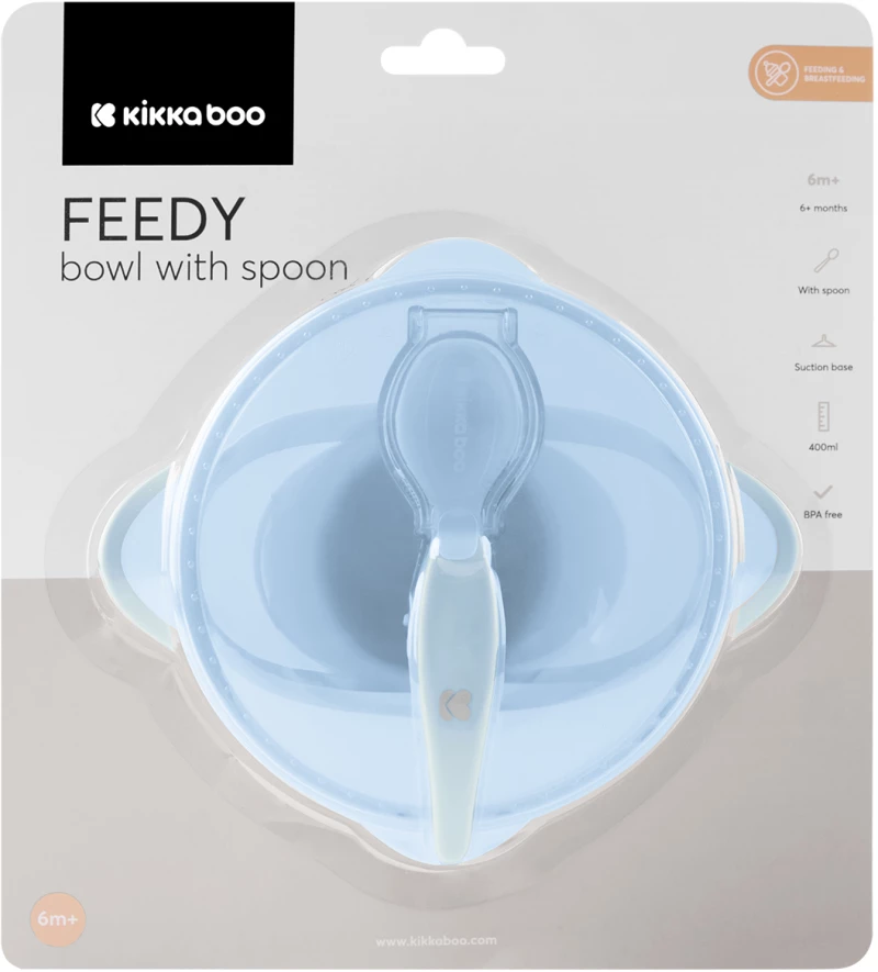 Kikka Boo Μπολ Με Κουτάλι Feedy Blue 31302040154