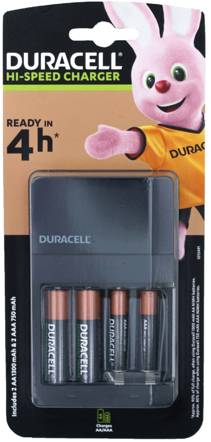DURACELL CEF14 4h Charger incl. 2xAA 1300mAh + 2xAAA 750mAh