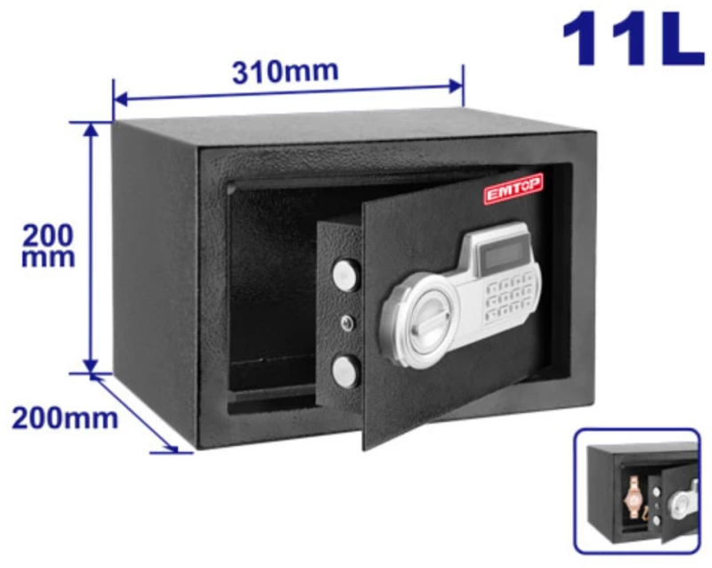 EMTOP ΜΕΤΑΛΛΙΚΟ ΧΡΗΜΑΤΟΚΙΒΩΤΙΟ ΟΘΟΝΗΣ LCD 200x310x200mm 6,4Kg ΑΝΘΡΑΚΙ EESF2003