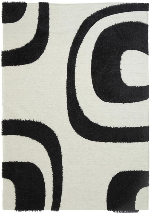 Χαλί Toscana Shaggy SHIRA BLACK WHITE Royal Carpet 160 cm x 230 cm