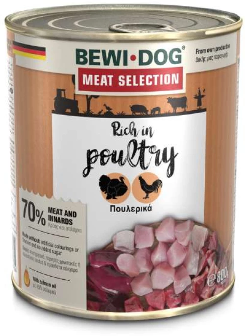 Bewi Dog Meat Selection Poultry 800gr