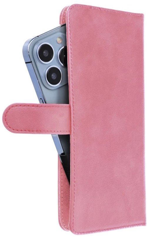 Universal book case COMMON size S for IPHONE 12 / 13 / SAMSUNG S6 / A5 2016 / XCOVER 4 / S22 / HUAWEI P8 2017 pink