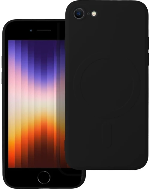 SILICONE MAG COVER case compatible with MagSafe for IPHONE 7 / 8 / SE 2020 / SE 2022 black