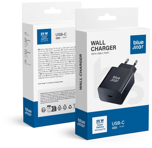 BLUE STAR travel charger Type C PD QC4.0 3A 25W TFB-TC-25WPD black