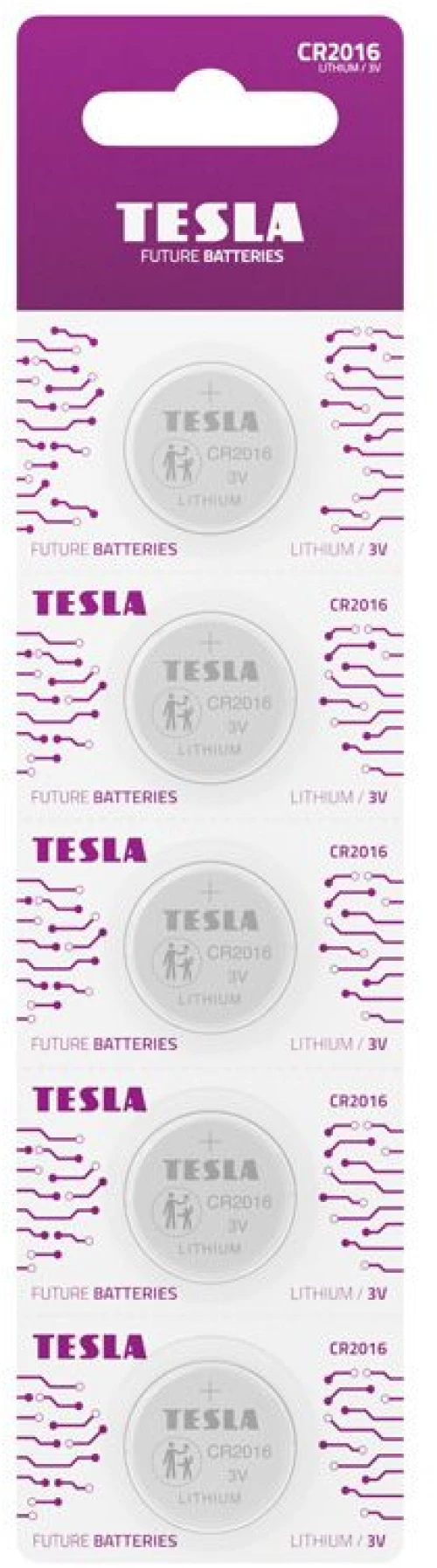 TESLA lithium battery CR2016 [5x120] 3V 5 pcs
