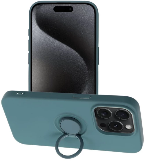 SILICONE RING case for IPHONE 15 Pro green