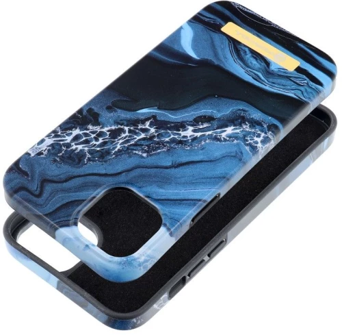 FORCELL F-PROTECT Mirage case compatible with MagSafe for IPHONE 14 Plus ocean marble