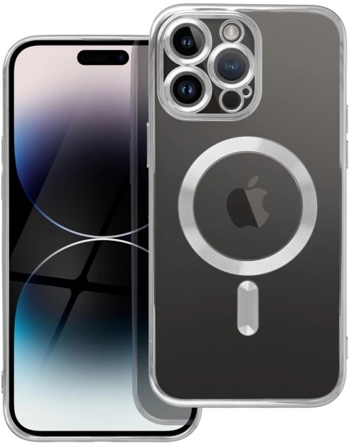 ELECTRO MAG COVER case compatible with MagSafe for IPHONE 12 Pro Max silver