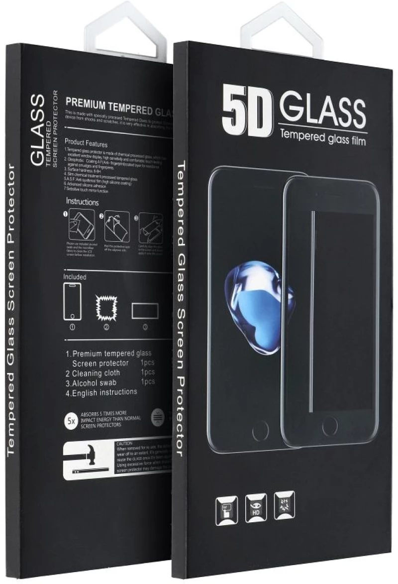 5D Full Glue Tempered Glass - for Samsung Galaxy A22 4G black
