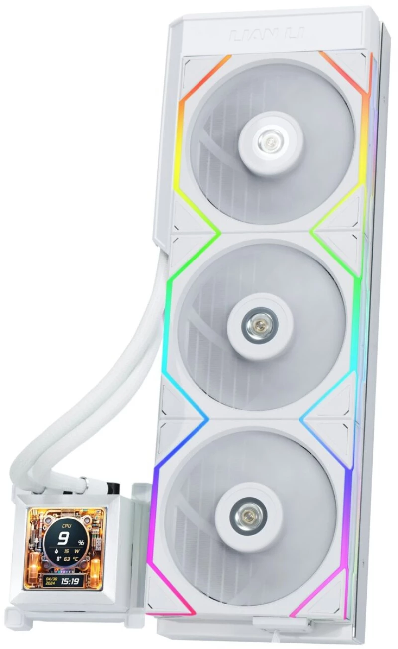 Lian Li HydroShift LCD 360 TL fan White - AIO GPU Liquid Cooler  with TL LCD Fans