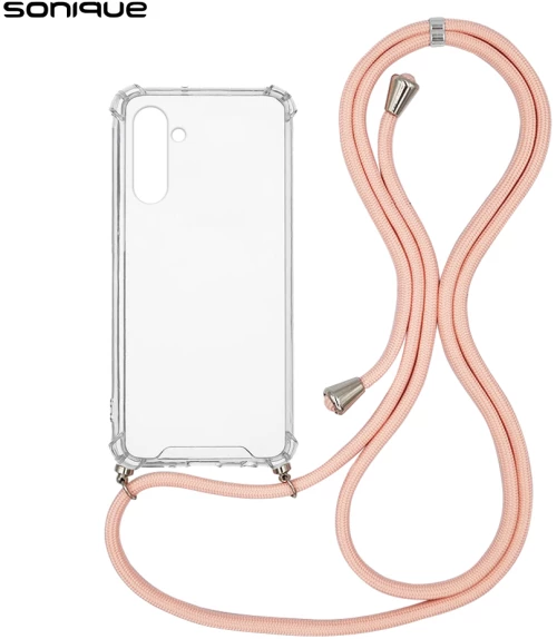 Θήκη Σιλικόνης με Κορδόνι Sonique Armor Clear Samsung Galaxy A54 5G Ροζ