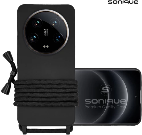 Θήκη Σιλικόνης με Κορδόνι CarryHang Sonique Xiaomi Xiaomi 14 Ultra Μαύρο