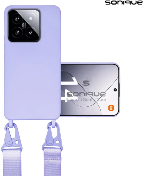 Θήκη Σιλικόνης με Strap CarryHang Sonique Xiaomi Xiaomi 14 Λιλά