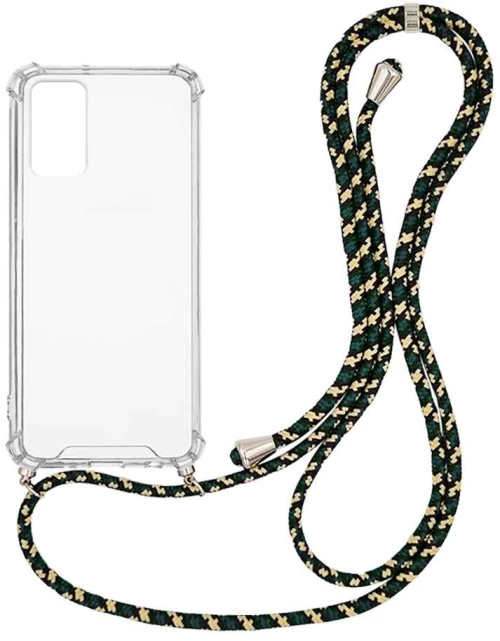 Θήκη Σιλικόνης με Κορδόνι Sonique Armor Clear Samsung Galaxy A13 4G Rainbow Πράσινο