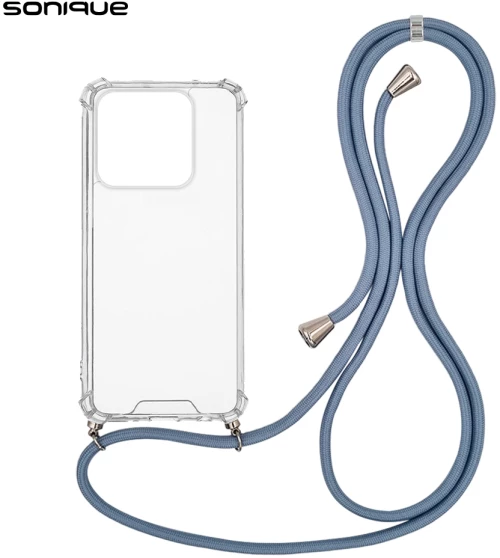 Θήκη Σιλικόνης με Κορδόνι Sonique Armor Clear Xiaomi Xiaomi 14 Μπλε Γκρι