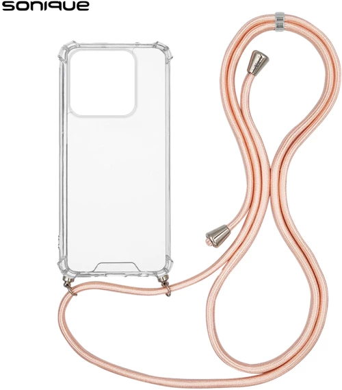 Θήκη Σιλικόνης με Κορδόνι Sonique Armor Clear Xiaomi Xiaomi 14 Ροζ Σατινέ