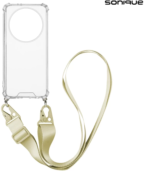 Θήκη Σιλικόνης με Strap Sonique Armor Clear Honor Magic5 Lite 5G Μπεζ