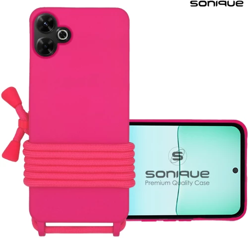 Θήκη Σιλικόνης με Κορδόνι CarryHang Sonique Xiaomi Redmi 13 4G / Poco M6 4G Φουξ