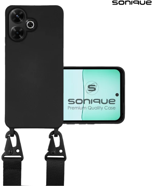 Θήκη Σιλικόνης με Strap CarryHang Sonique Xiaomi Redmi 13 4G / Poco M6 4G Μαύρο