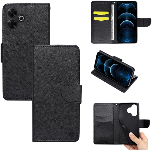 Θήκη Πορτοφόλι Sonique Trend Wallet Xiaomi Redmi 13 4G / Poco M6 4G Μαύρο