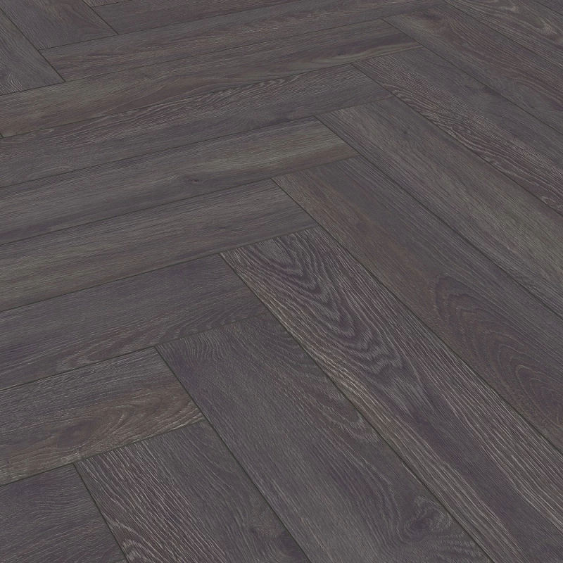Kronotex Πάτωμα laminate Herringbone 8mm-AC4/32 Elba Oak Black Κιβ: 1,238 m2 / D6010